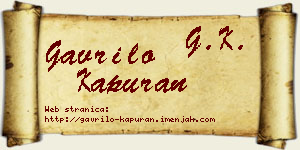 Gavrilo Kapuran vizit kartica